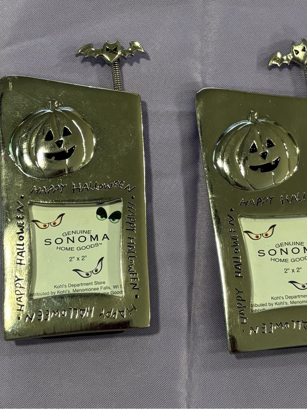 Kohl's Silver Bat Accent Halloween Photo Frame Pair